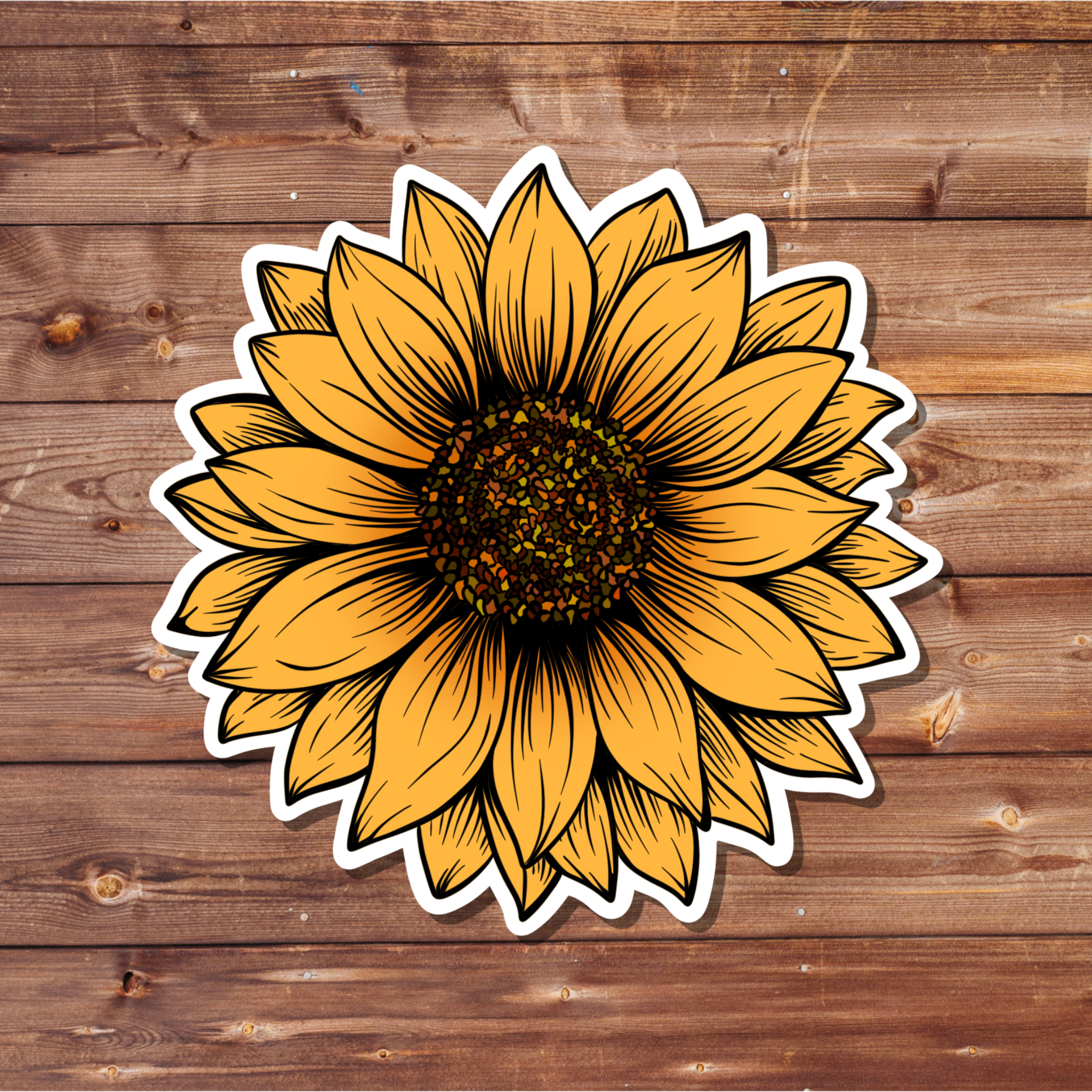 Sunflower Vinyl Sticker | Cute Floral Decal | Waterproof Car Laptop Sticker | Aesthetic Nature Sticker | Gift for Plant Lovers