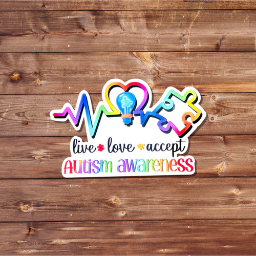 Autism Awareness Sticker: Waterproof Vinyl Puzzle Piece Decal