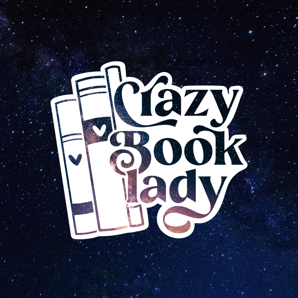 Crazy Book Lady Sticker | Book Lover Vinyl Sticker | Reader Gift | Bookish Sticker | Literary Sticker | Book Nerd Decal