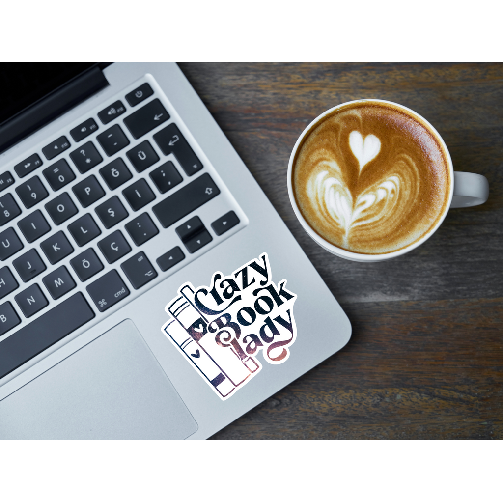 Crazy Book Lady Sticker | Book Lover Vinyl Sticker | Reader Gift | Bookish Sticker | Literary Sticker | Book Nerd Decal