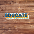 Educate Teacher Decal, Retro Educator Vinyl Sticker, Colorful Teacher Sticker