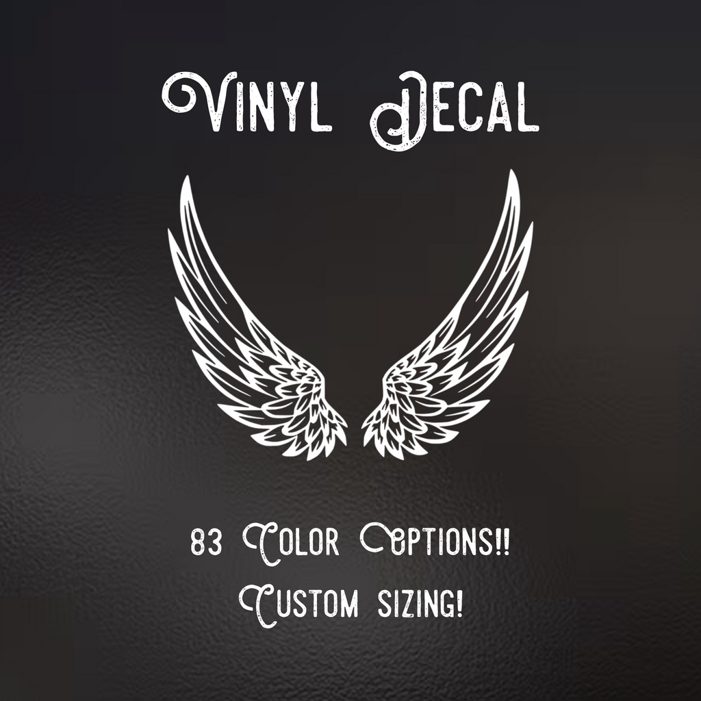 Angel wings Decal | 83 Color Choices| Indoor/Outdoor Use
