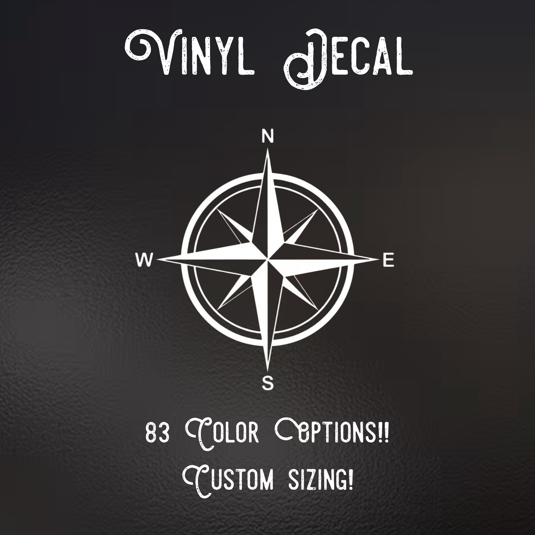 Compass Vinyl decal | 83 Color Choices| Indoor/Outdoor Use