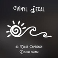 Sun and Wave Decal  | 83 Color Choices| Indoor/Outdoor Use