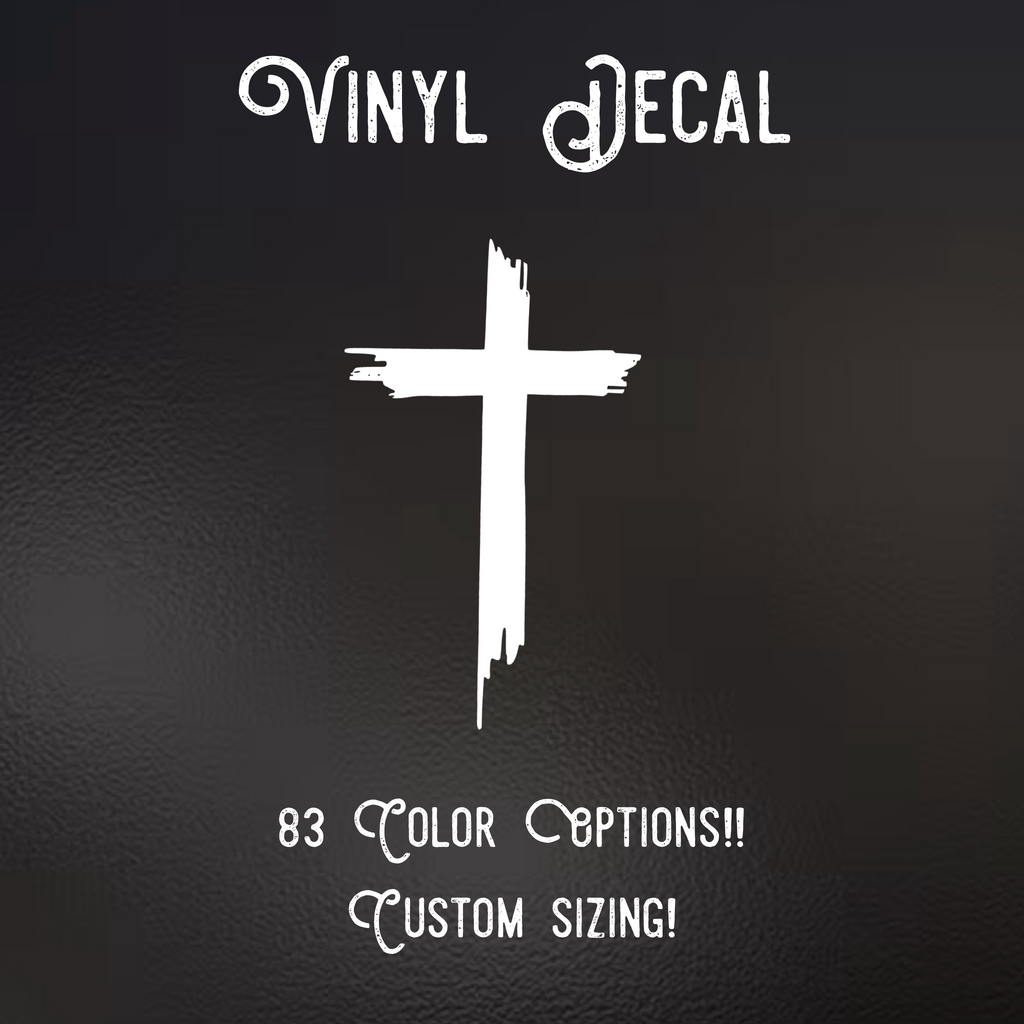 Rugged Cross Decal | 83 Color Choices| Indoor/Outdoor Use