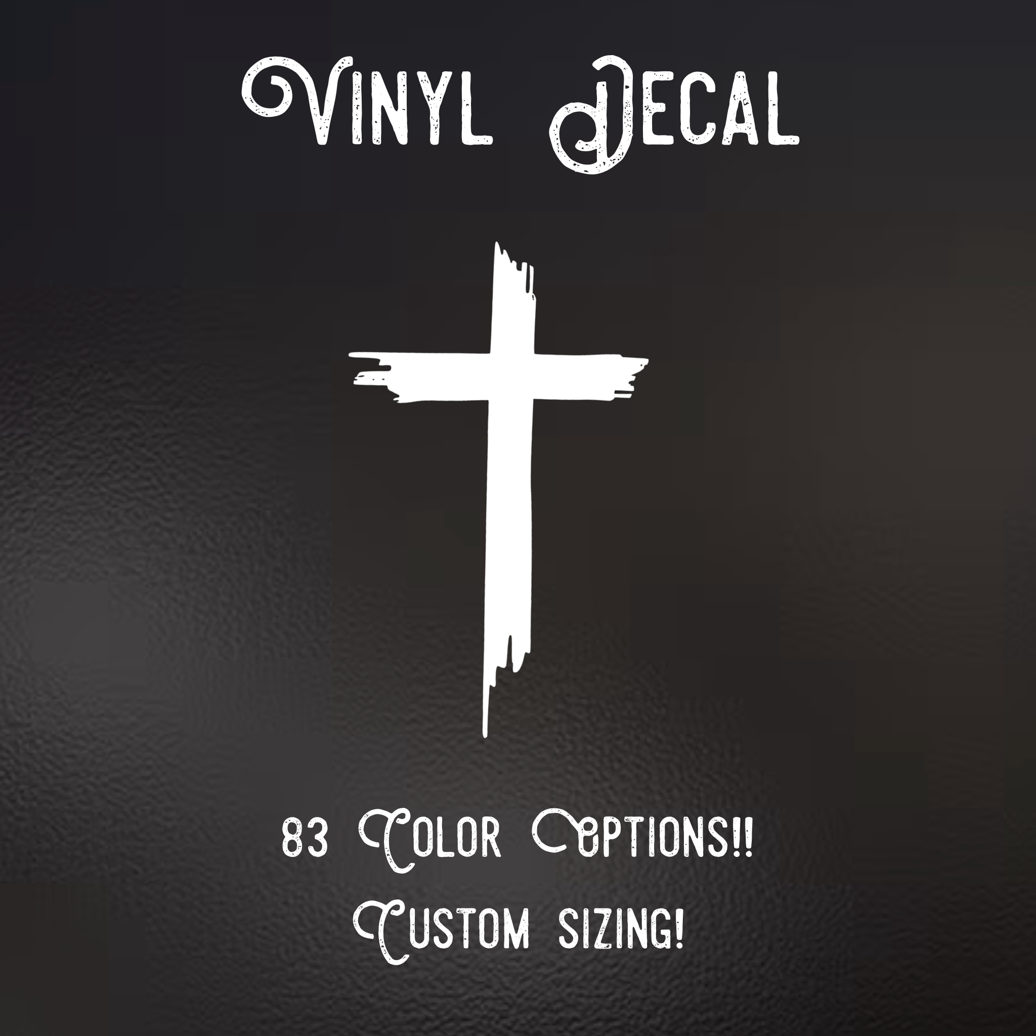 Rugged Cross Decal | 83 Color Choices| Indoor/Outdoor Use