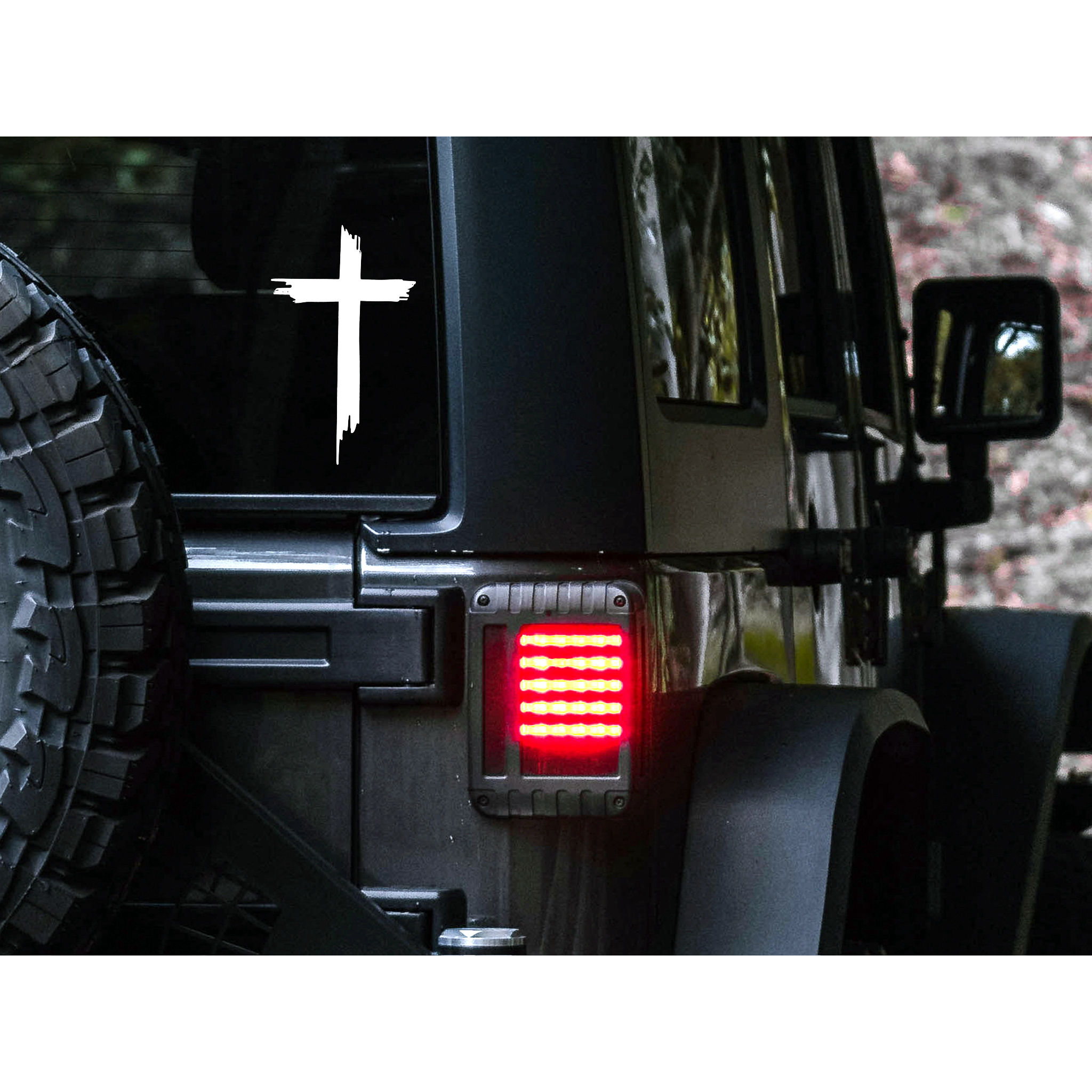 Rugged Cross Decal | 83 Color Choices| Indoor/Outdoor Use