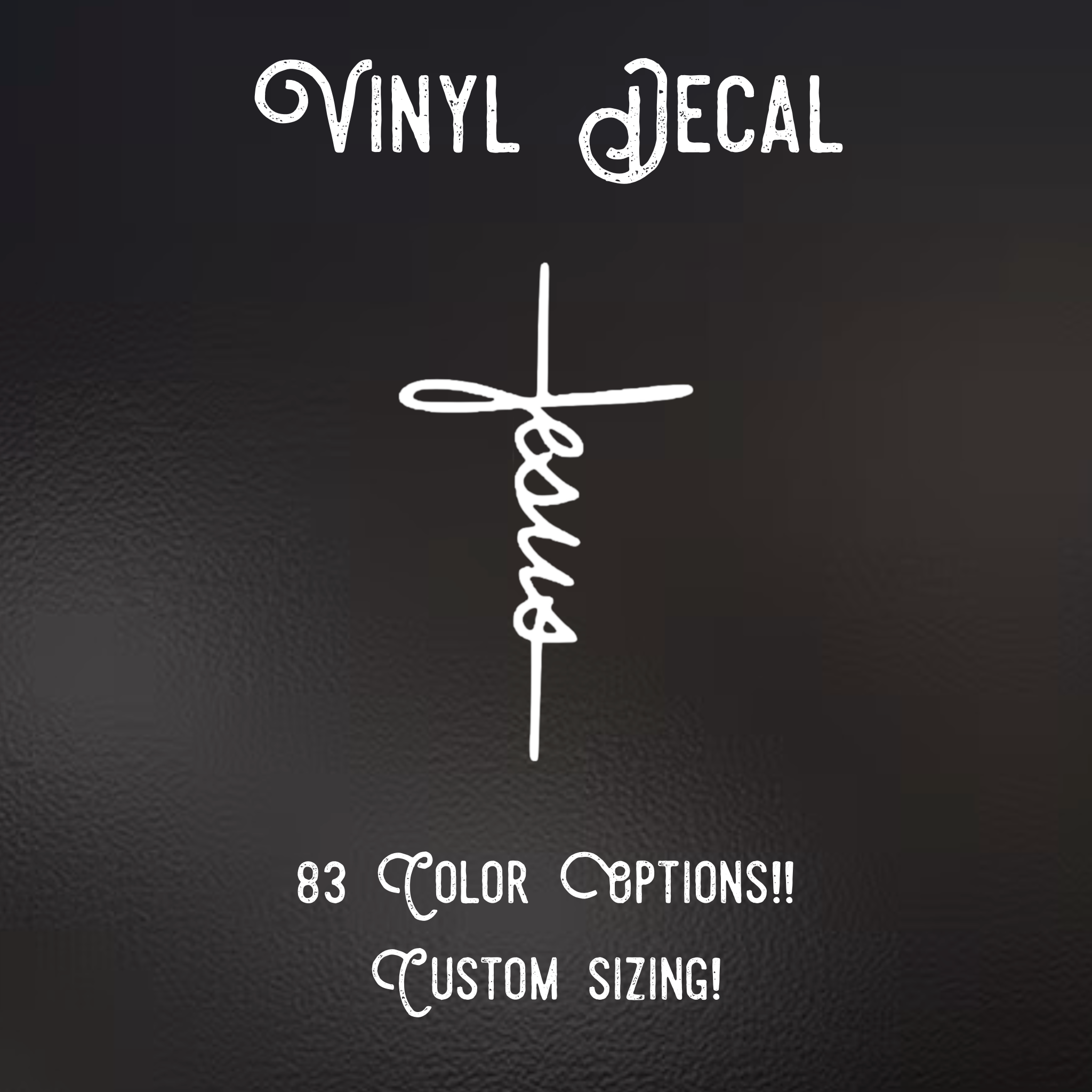 Jesus Cross Decal | 83 Color Choices| Indoor/Outdoor Use