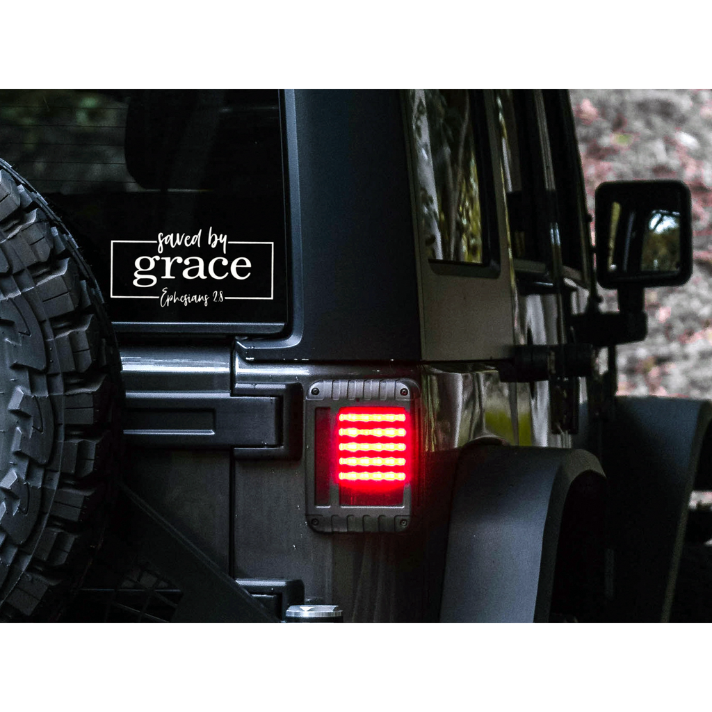 Saved by Grace Decal | 83 Color Choices| Indoor/Outdoor Use