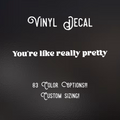 You’re Like Really Pretty Decal | 83 Color Choices| Indoor/Outdoor Use