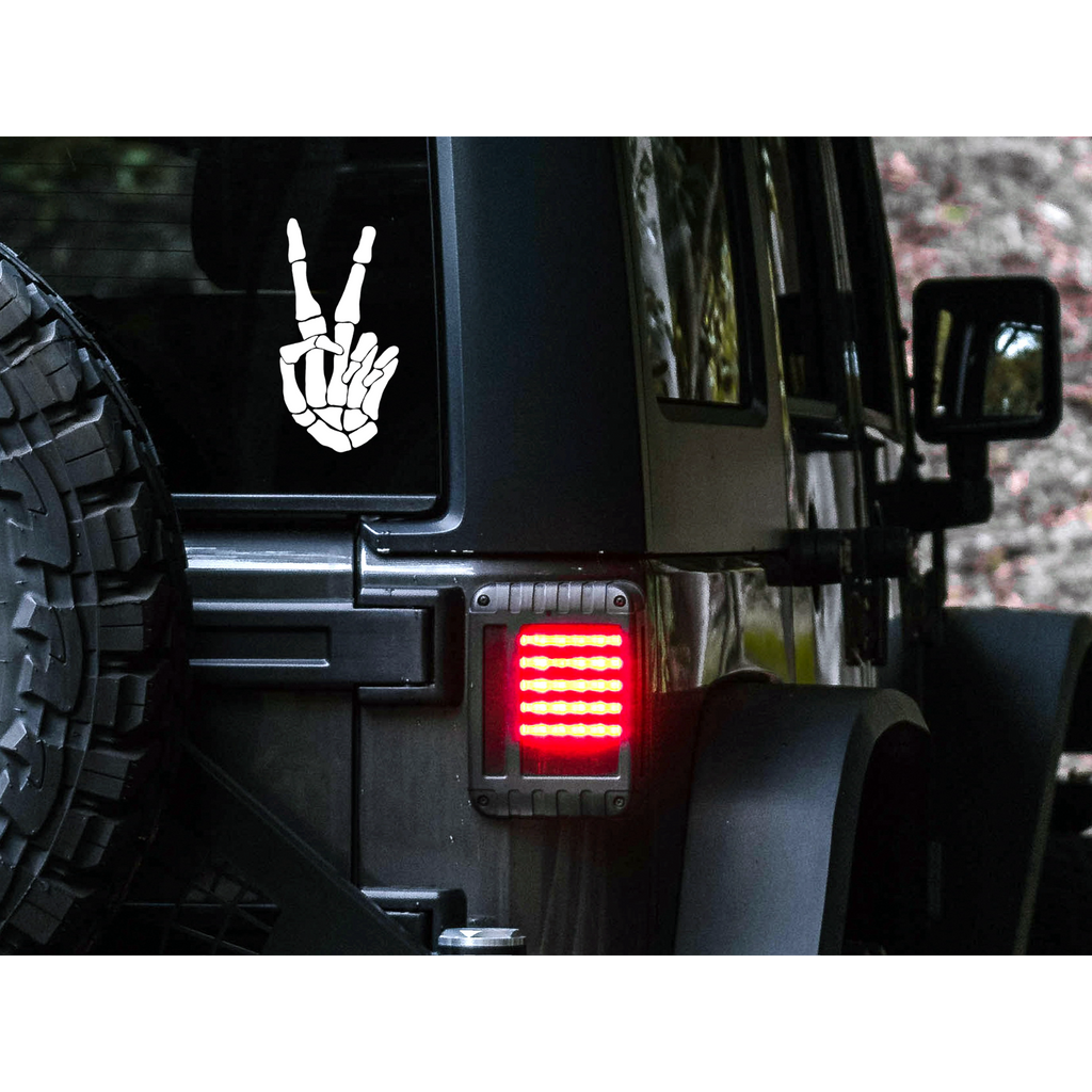 Skull Peace Sign Decal | 83 Color Choices| Indoor/Outdoor Use