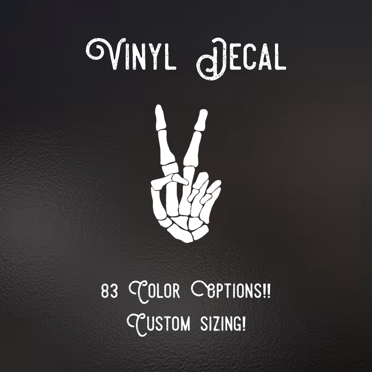 Skull Peace Sign Decal | 83 Color Choices| Indoor/Outdoor Use