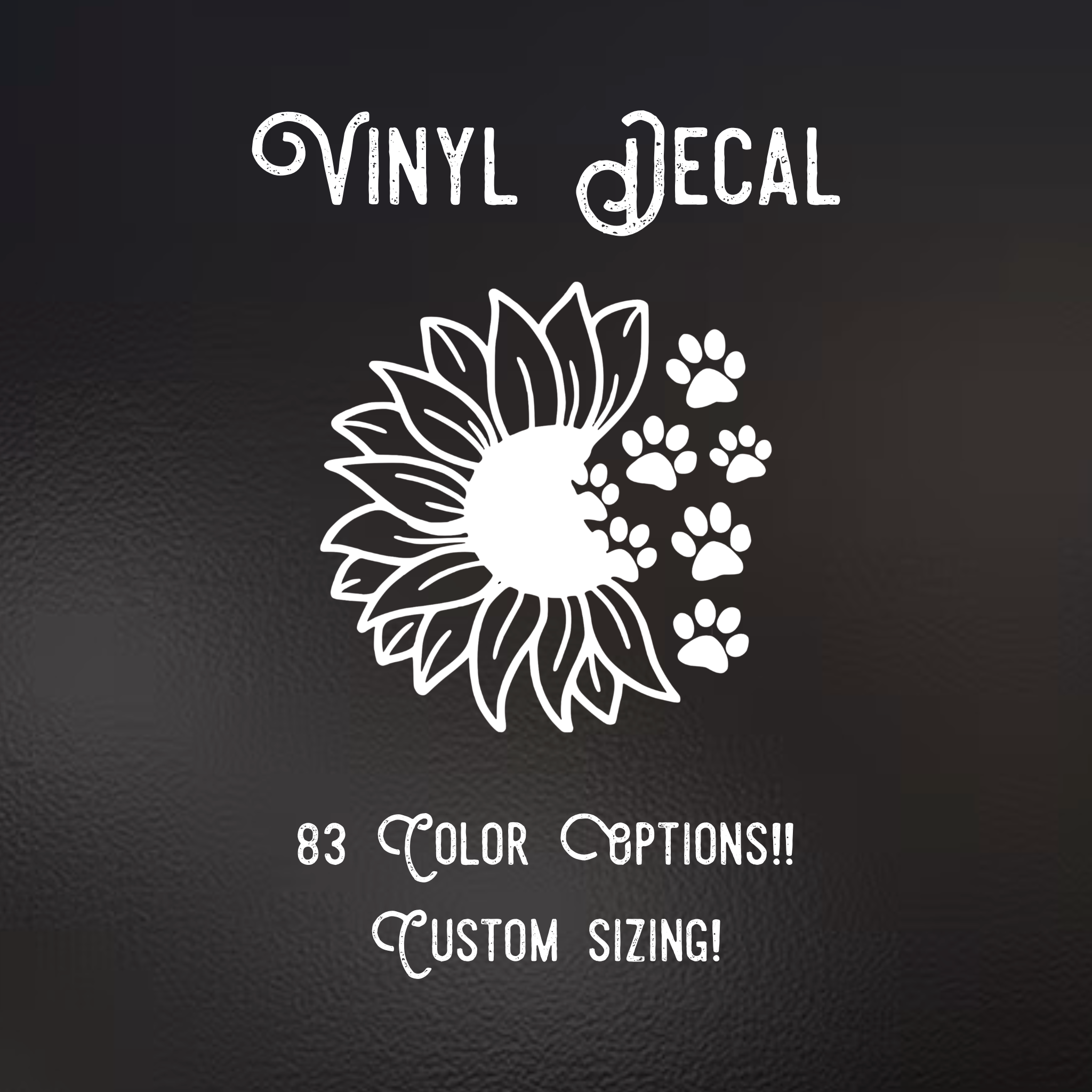 Paw Print Sunflower Decal | 83 Color Choices| Indoor/Outdoor Use
