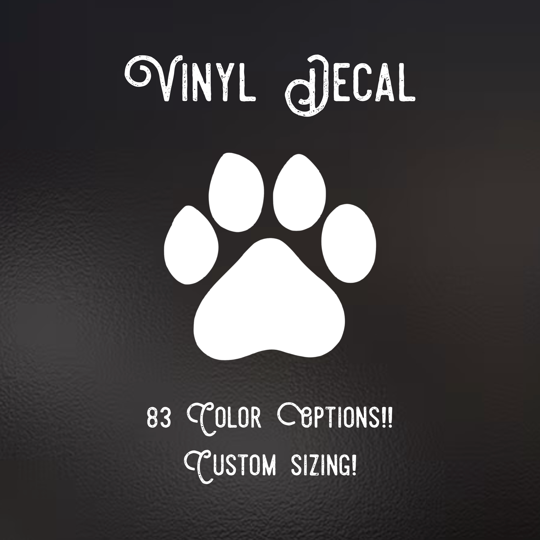 Paw Print Decal | 83 Color Choices| Indoor/Outdoor Use