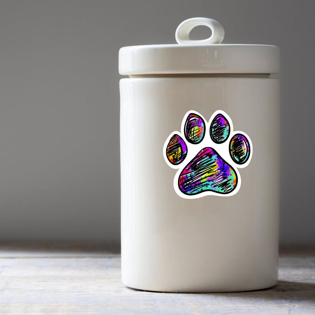Abstract Paw Print Sticker: Waterproof Vinyl Decal, Pet Lover Gift