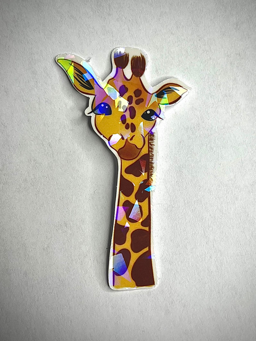 Cartoon giraffe vinyl sticker - waterproof decal for laptops, notebooks, tumblers, and more