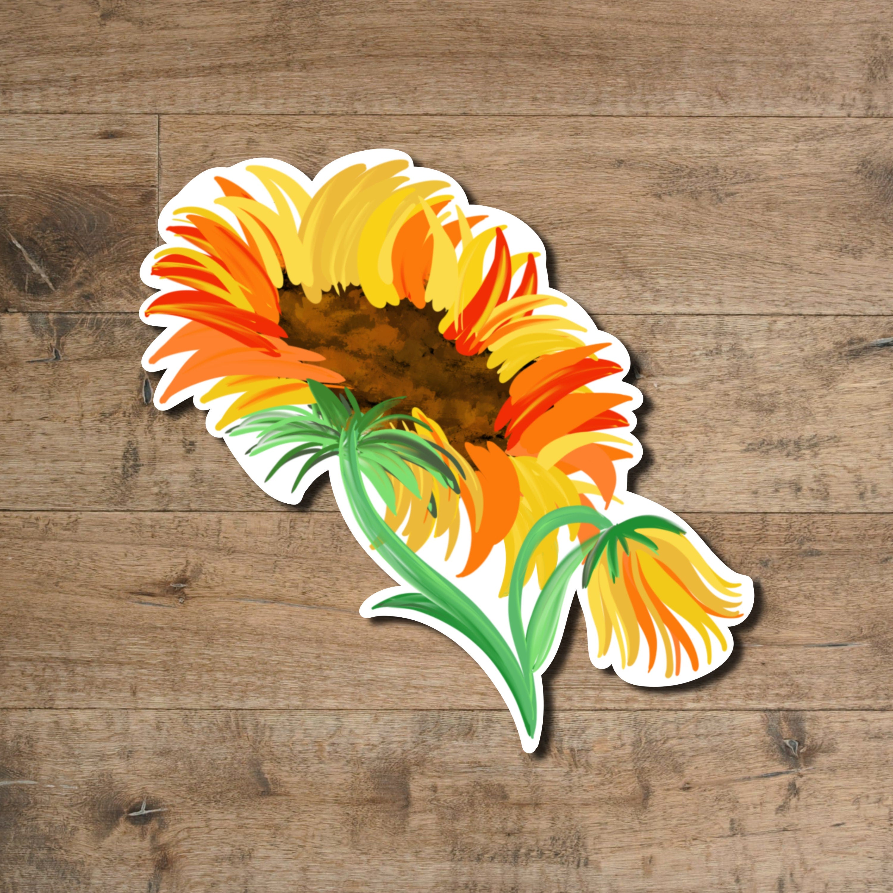 Sunflower multicolor sticker - waterproof vinyl decal for laptops, water bottles, notebooks, and more