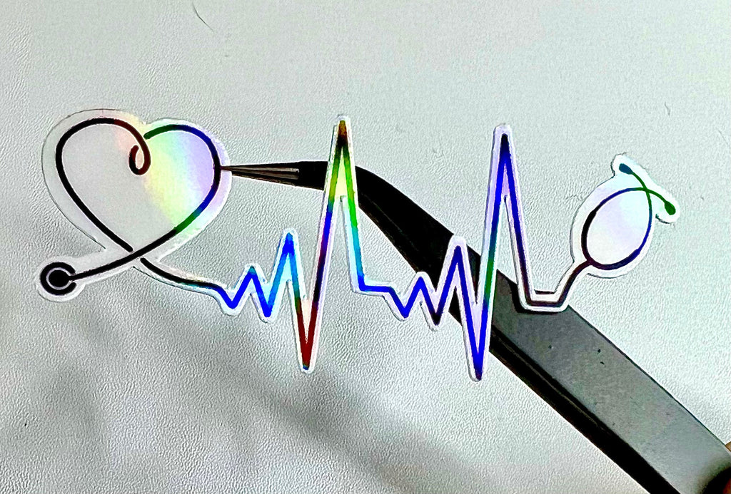 Stethoscope Heartbeat Sticker: Waterproof Vinyl Decal