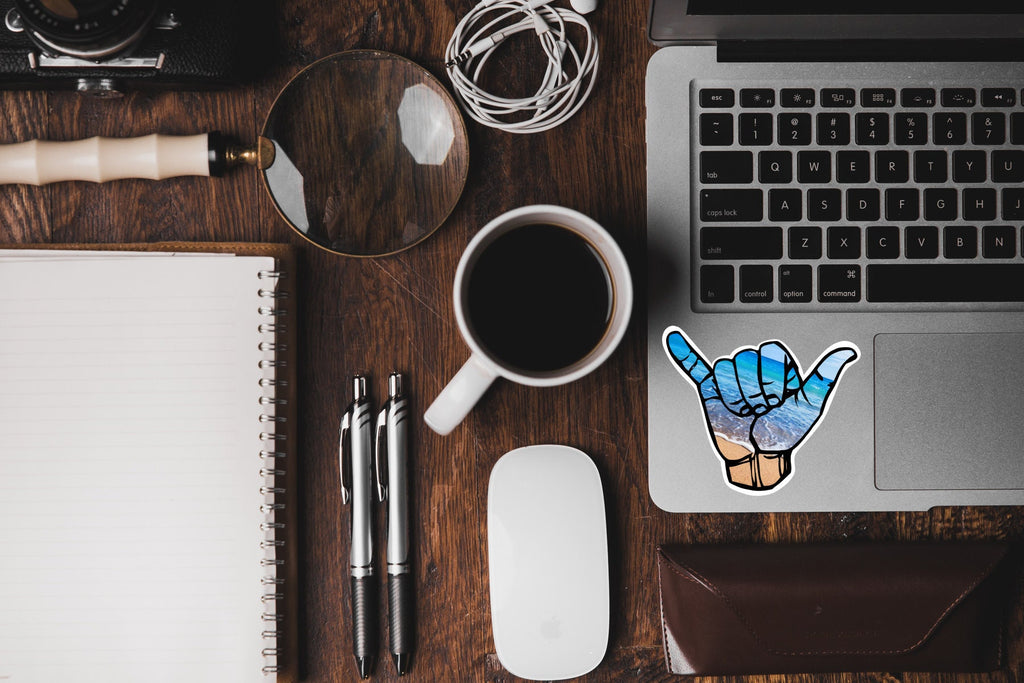 Hang loose ocean sticker - vinyl waterproof decal for tumblers, laptops, mirrors, and more