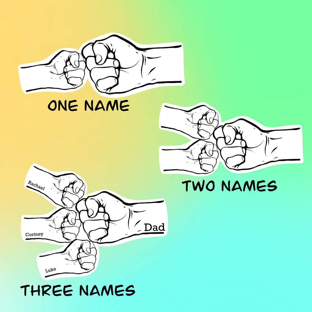 Personalized fist bump sticker - waterproof vinyl decal for laptops tumblers, notebooks, and more