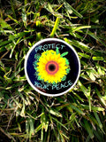 Protect Your Peace Sunflower Sticker: Waterproof Mental Health Decal