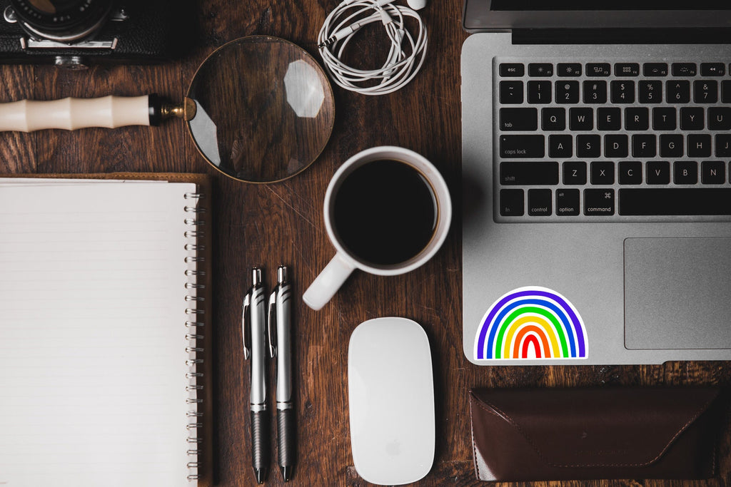 Rainbow vinyl sticker - waterproof vinyl decal for laptops, mirrors, tumblers, and more