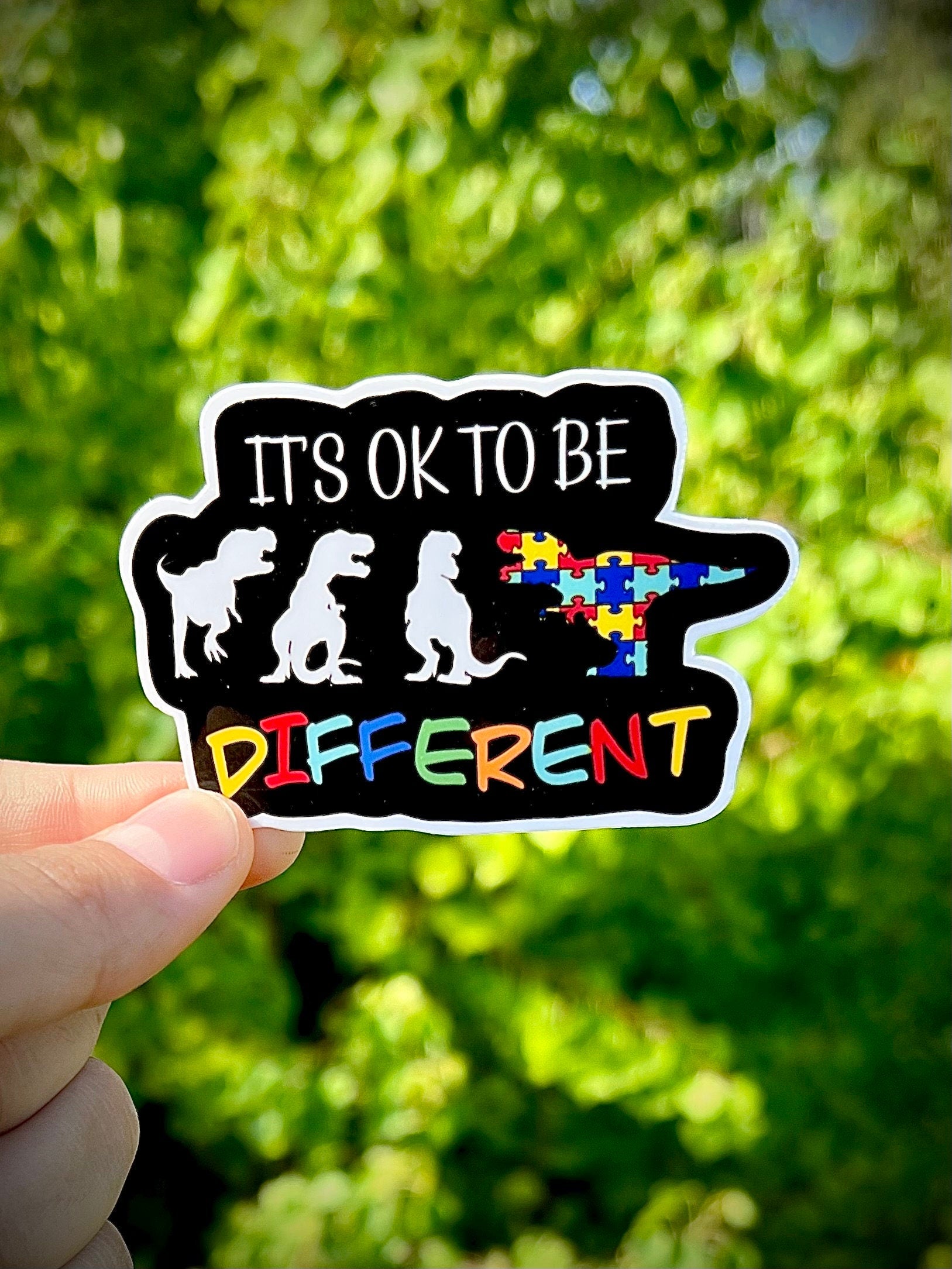 Autism Awareness Dinosaur Sticker: Waterproof Vinyl Decal