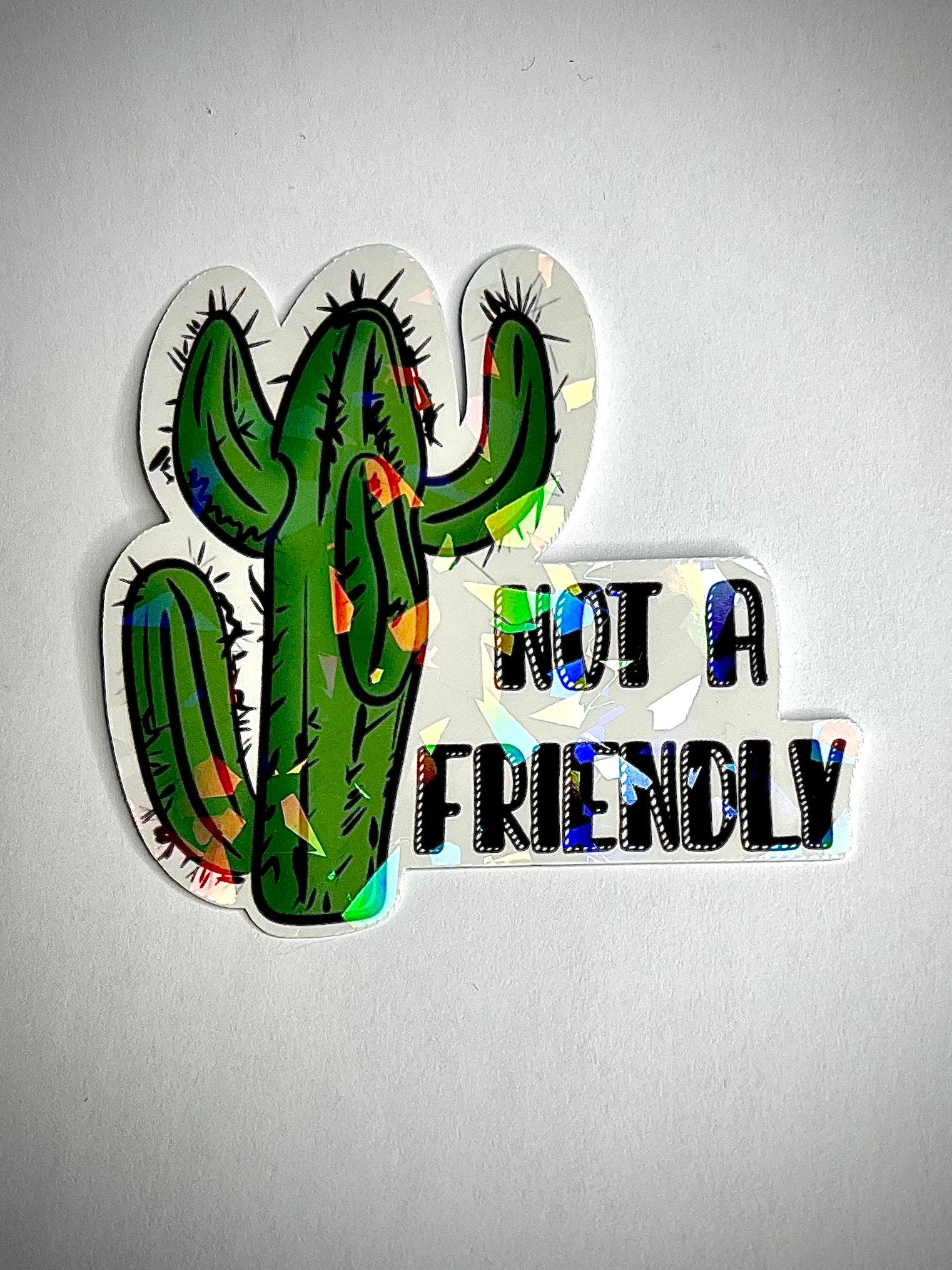 Cactus Not a friendly sticker - waterproof vinyl decal for laptops, notebooks, tumblers, and more