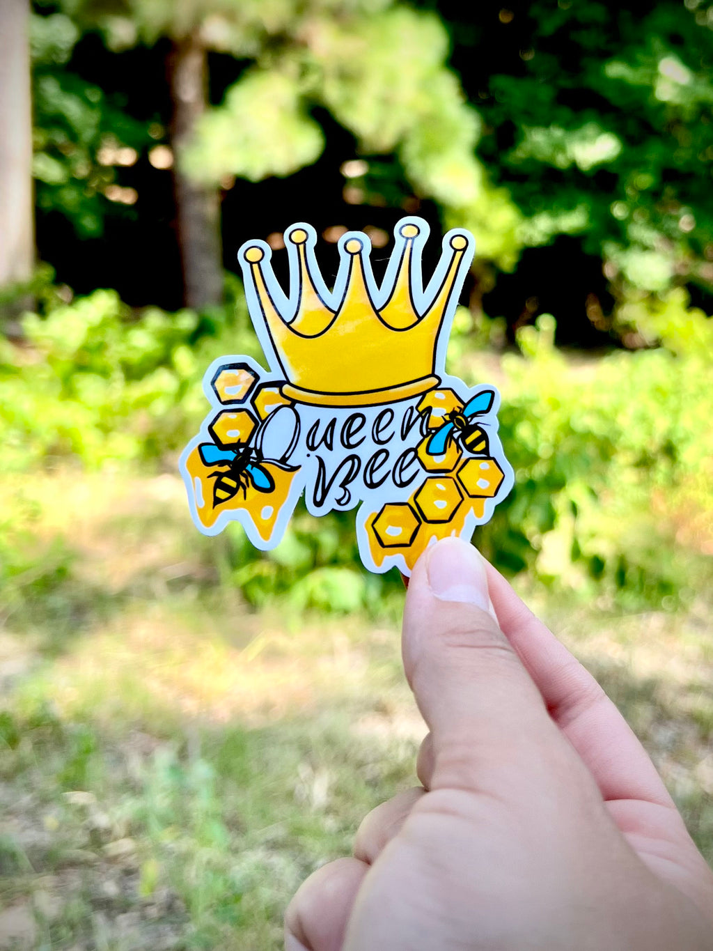 Queen Bee Sticker - waterproof vinyl decal for mirrors, laptops, tumblers, and more