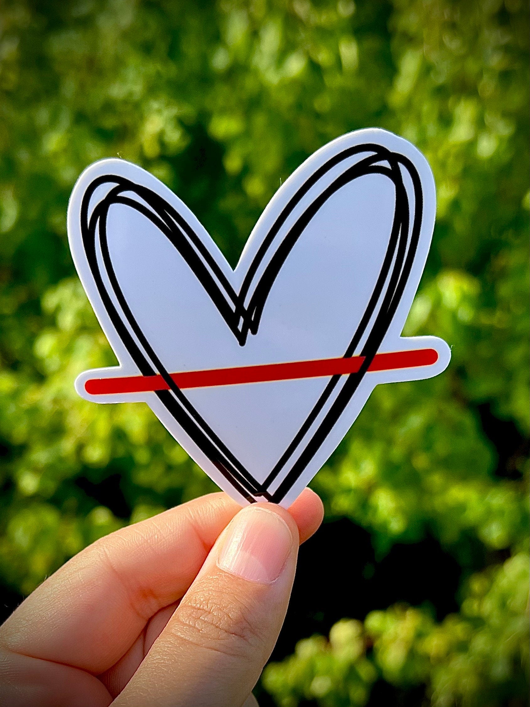 Firefighter Support Heart Sticker - Waterproof Vinyl Decal