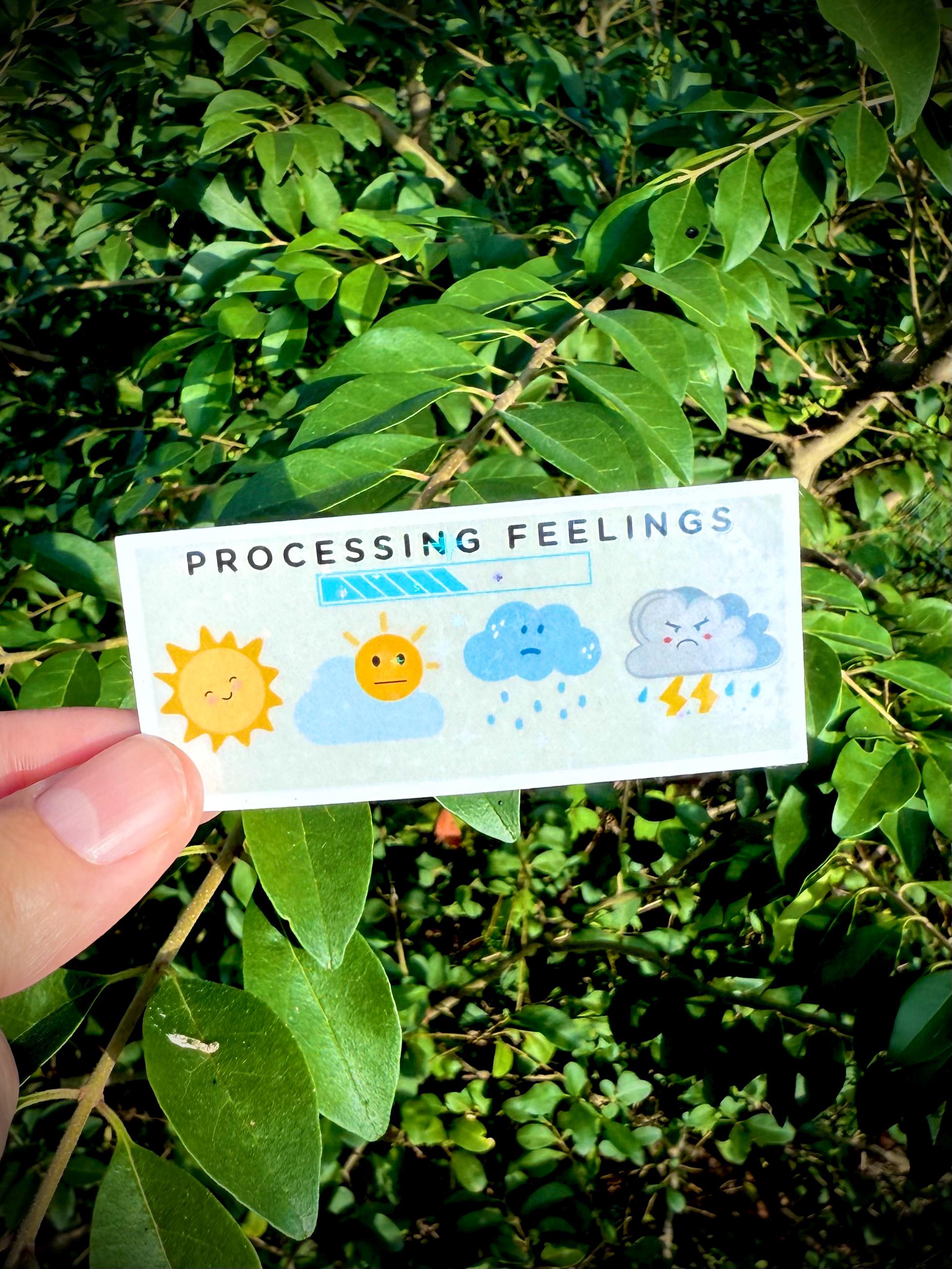 Processing feelings sticker - Waterproof decals for laptops, mirrors, tumblers, and more