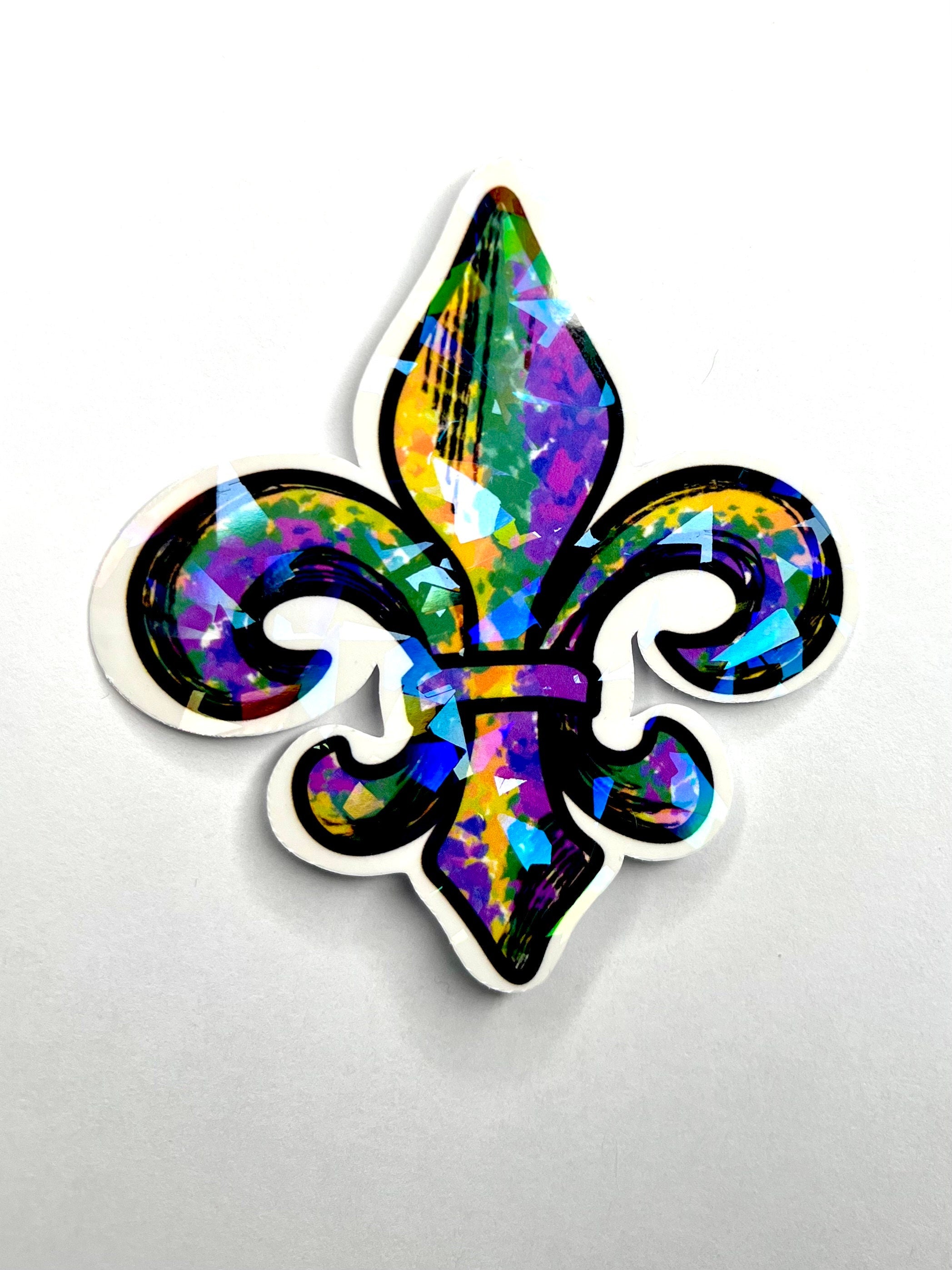 Fleur De Lis Sticker: Waterproof Vinyl Mardi Gras Decal