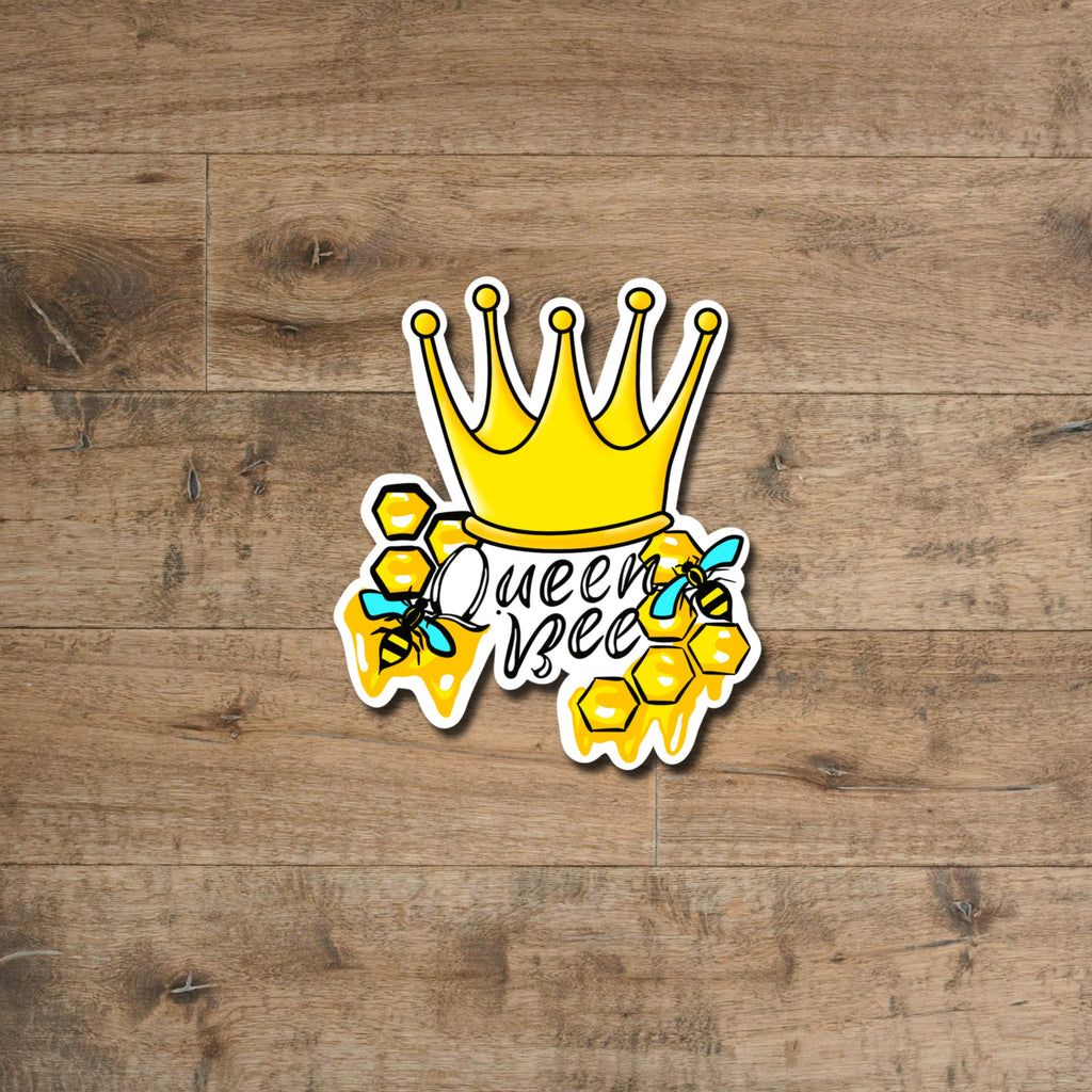 Queen Bee Sticker - waterproof vinyl decal for mirrors, laptops, tumblers, and more