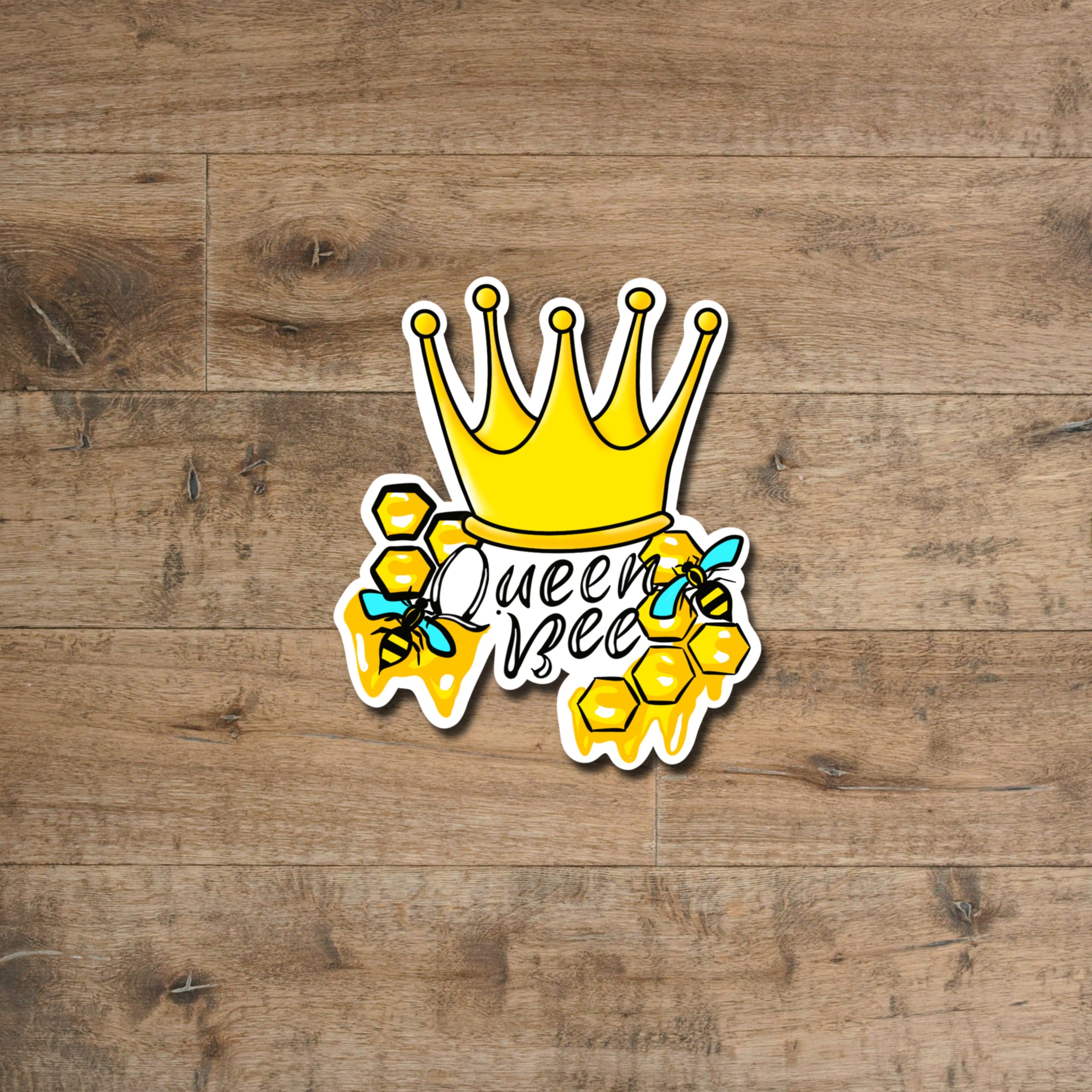 Queen Bee Sticker - waterproof vinyl decal for mirrors, laptops, tumblers, and more