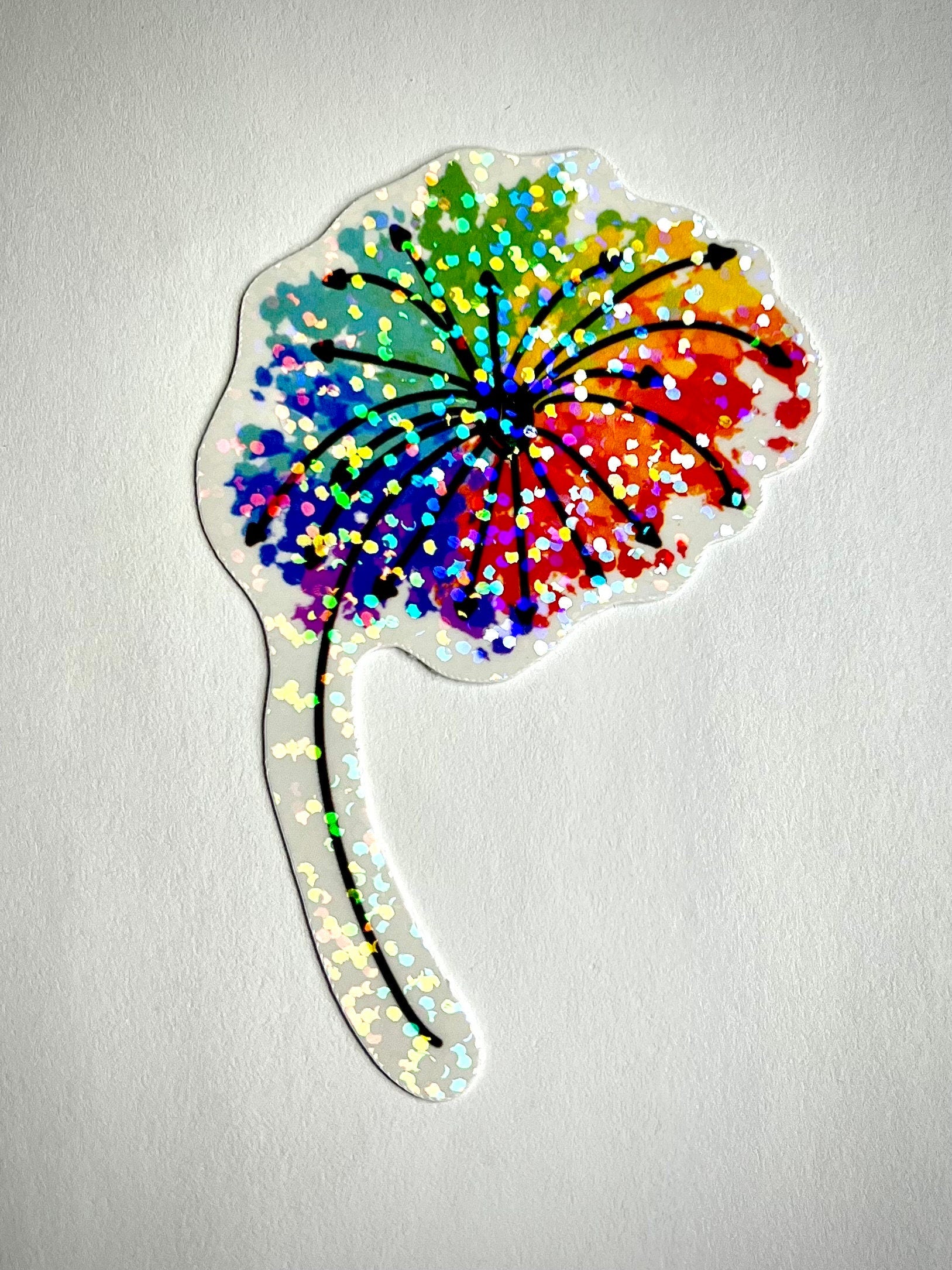 Rainbow dandelion sticker - waterproof vinyl sticker for laptops, notebooks, tumblers, and more