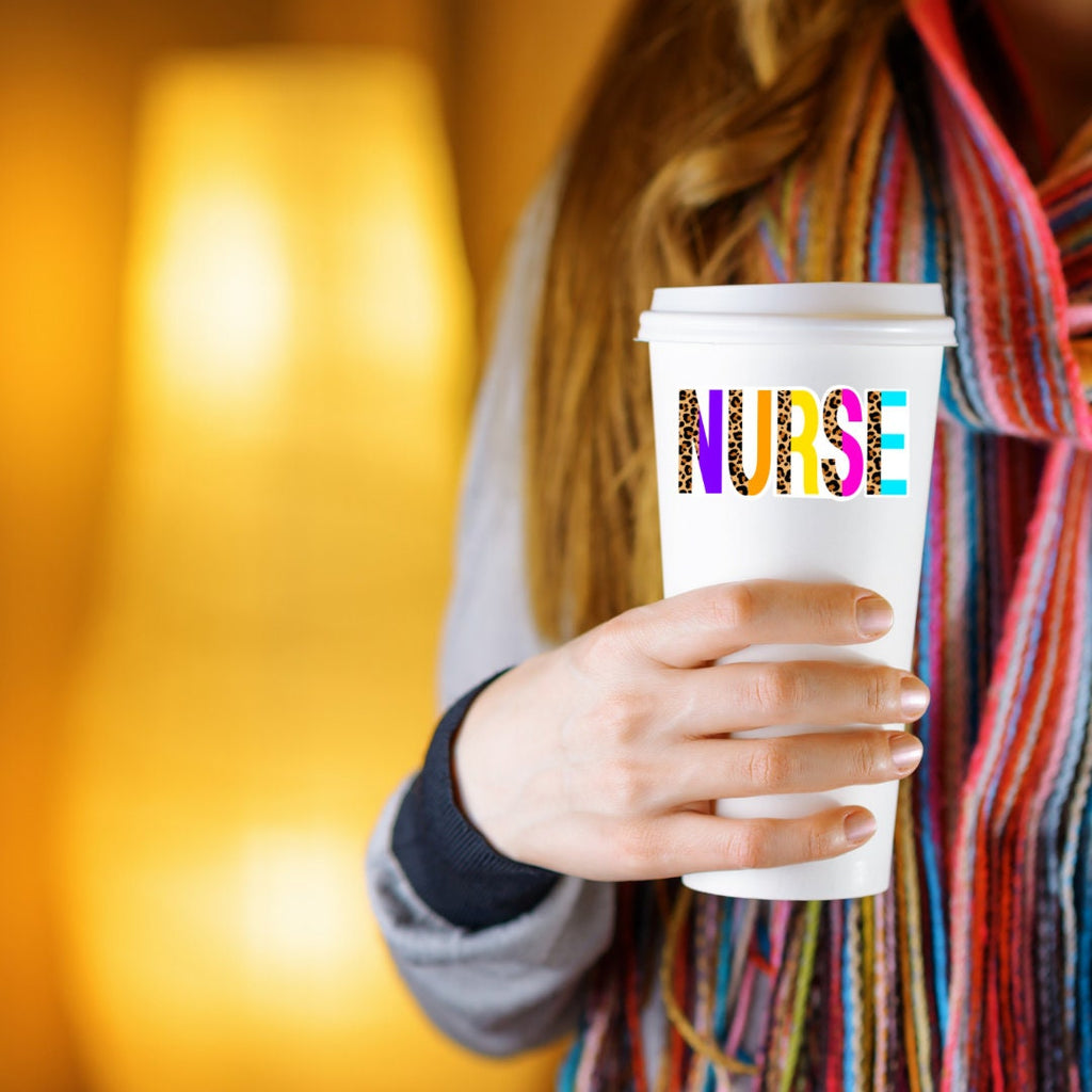 Cheetah Print Nurse Sticker: Waterproof Vinyl Decal