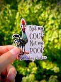 Not Today Clucker Sticker: Funny Chicken Farmer Gift, Waterproof Vinyl Decal