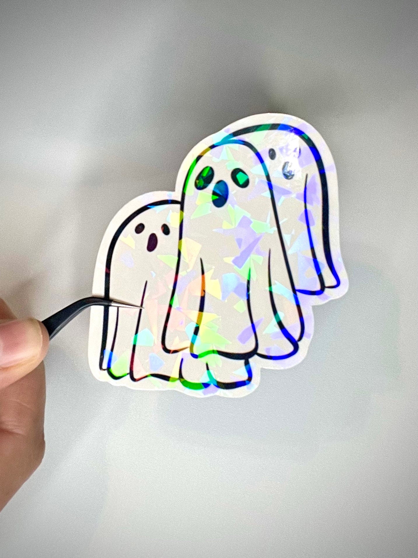Three ghost sticker - waterproof vinyl decal for laptops, tumblers, notebooks, and water bottles