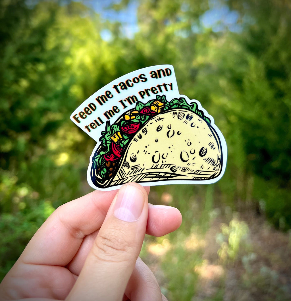 Taco sticker - waterproof vinyl decal for laptops, water bottles, notebooks, and more