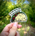 Taco sticker - waterproof vinyl decal for laptops, water bottles, notebooks, and more