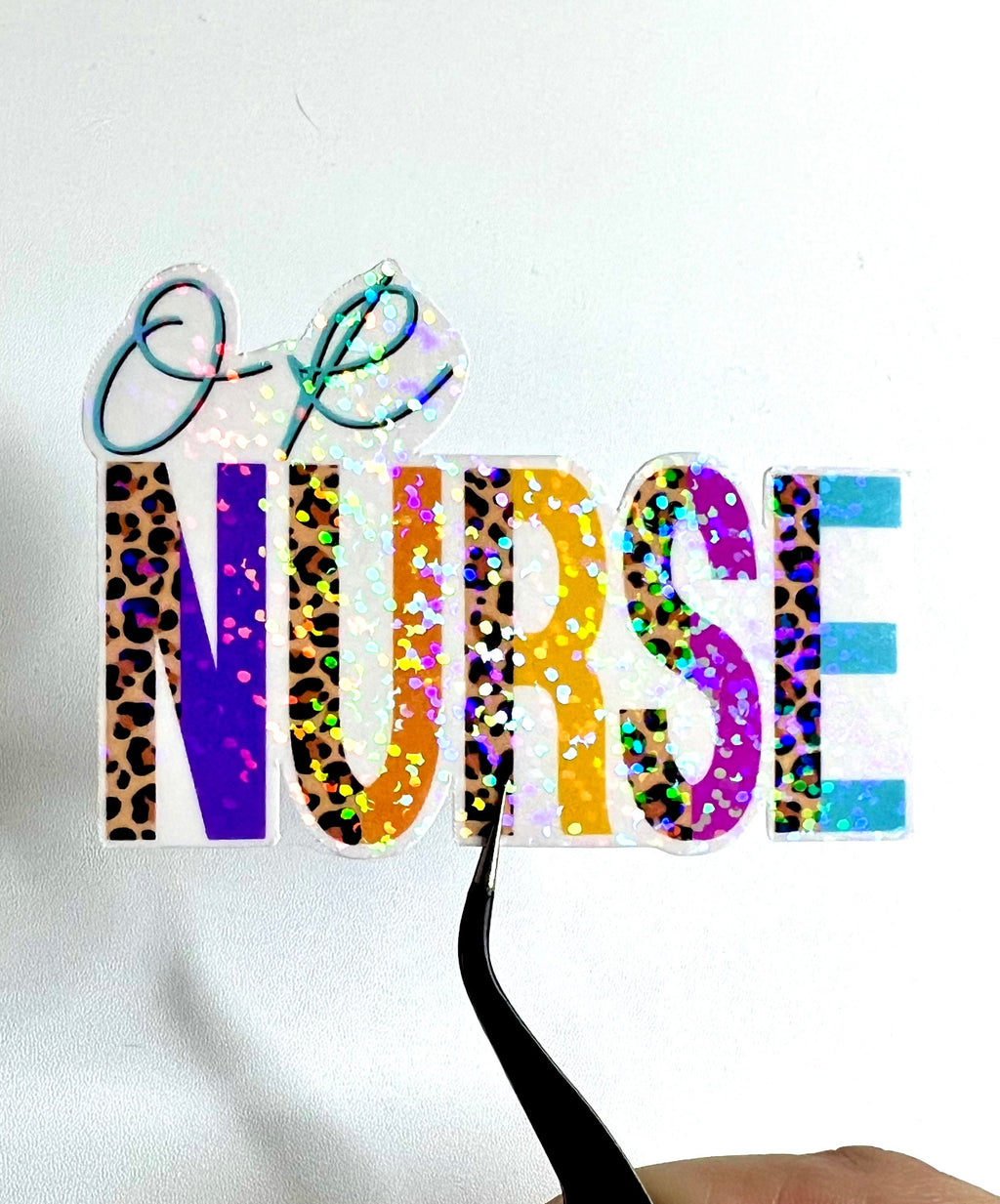 OR Nurse Cheetah Print Vinyl Sticker: Waterproof Laptop Decal