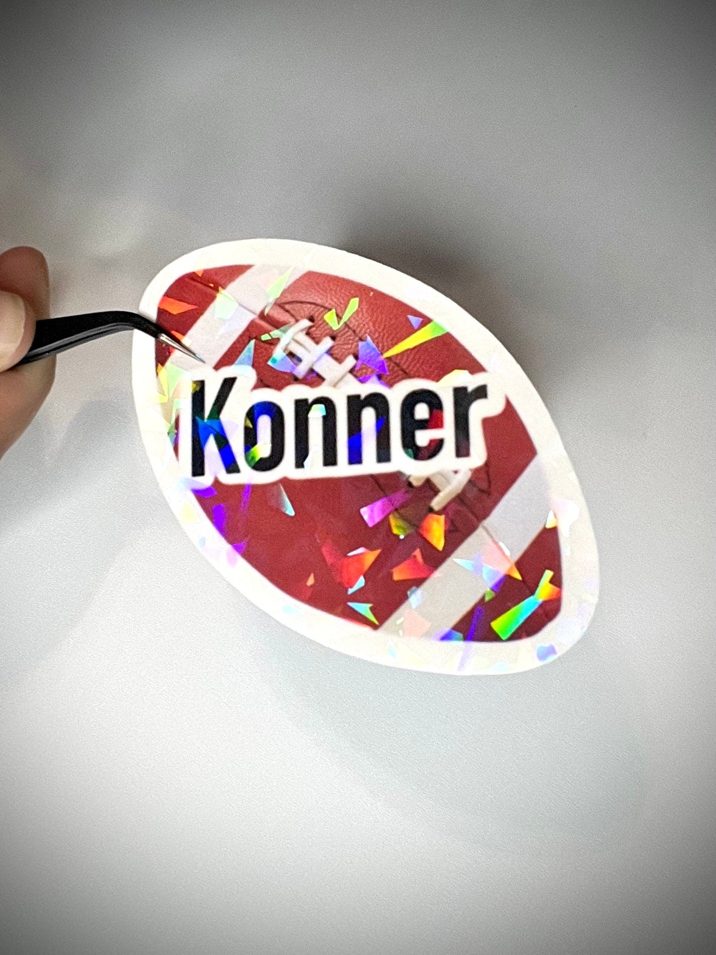Custom football name sticker - waterproof vinyl decal for laptops, tumblers, notebooks, and more