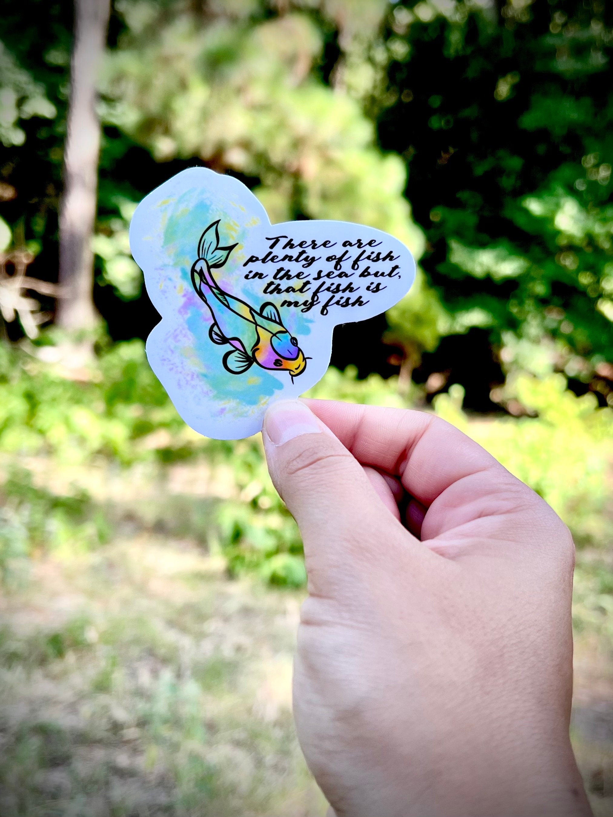 Rainbow Fish Vinyl Sticker | Waterproof Laptop Decal