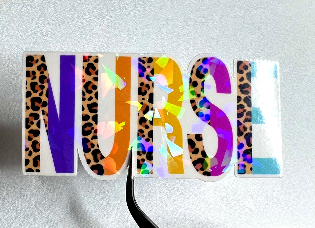 Cheetah Print Nurse Sticker: Waterproof Vinyl Decal