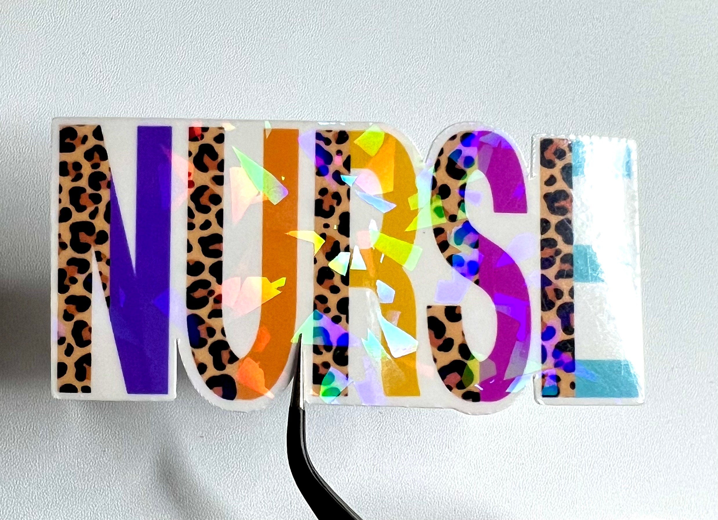 Cheetah Print Nurse Sticker: Waterproof Vinyl Decal