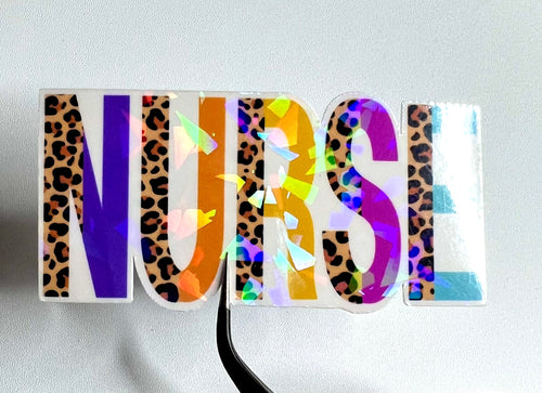 Cheetah Print Nurse Sticker: Waterproof Vinyl Decal