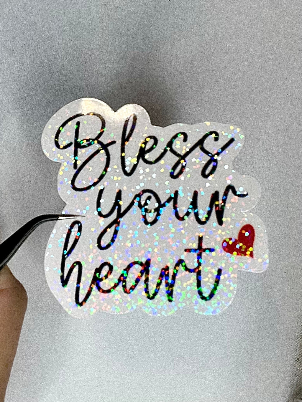 Bless Your Heart Sticker: Dots Holographic Waterproof Vinyl Decal