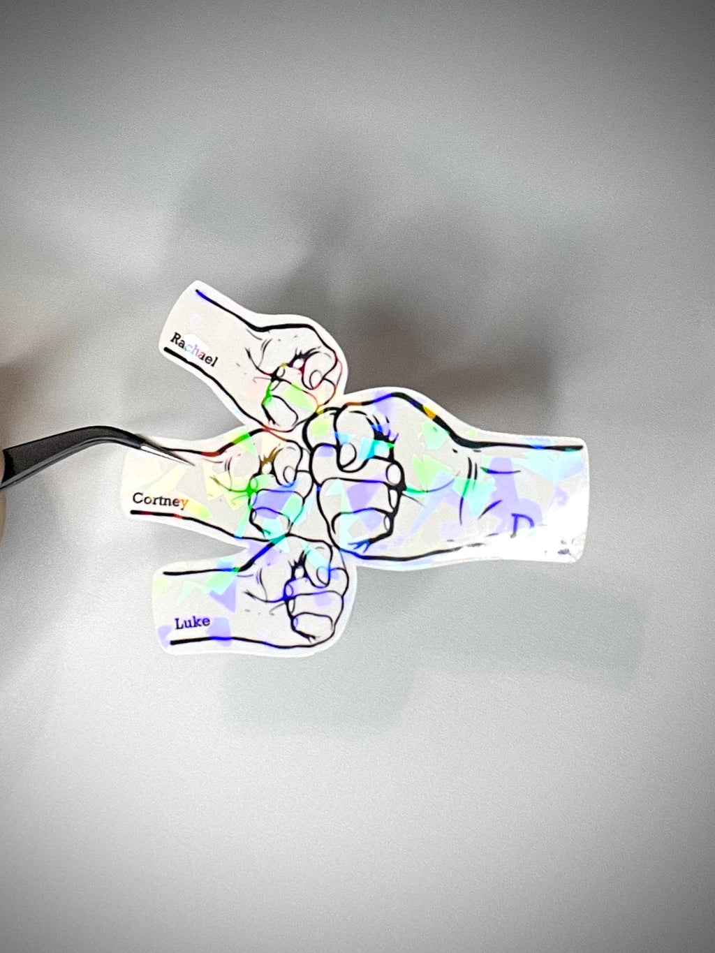 Personalized fist bump sticker - waterproof vinyl decal for laptops tumblers, notebooks, and more