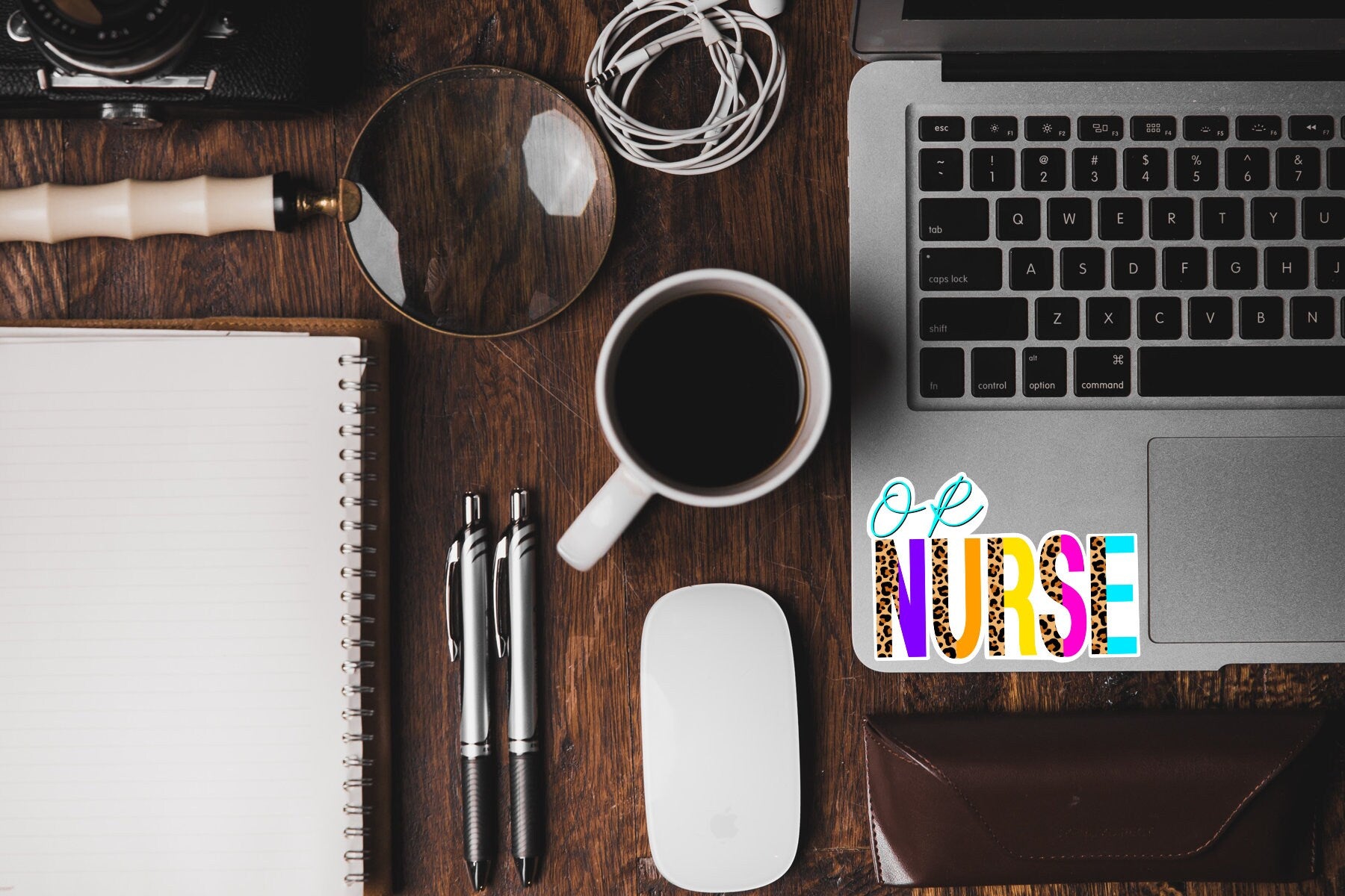 OR Nurse Cheetah Print Vinyl Sticker: Waterproof Laptop Decal