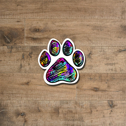 Abstract Paw Print Sticker: Waterproof Vinyl Decal, Pet Lover Gift